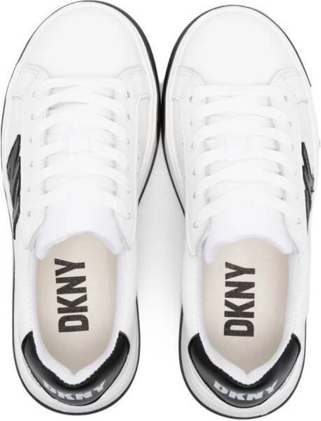 Dkny Kids logo-patches leather sneakers White