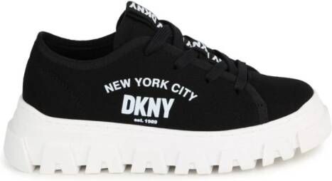 Dkny Kids logo-print canvas sneakers Black