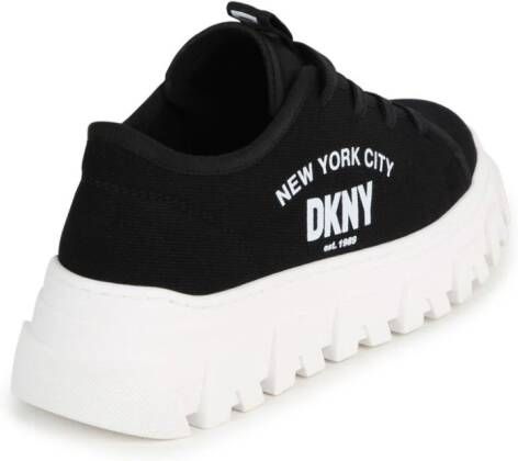 Dkny Kids logo-print canvas sneakers Black