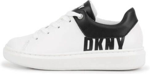 Dkny Kids logo-print lace-up leather sneakers White