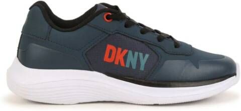 Dkny Kids logo-print lace-up sneakers Blue