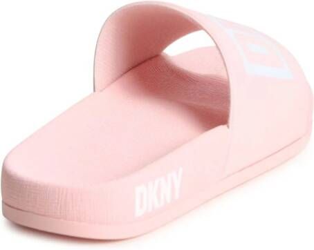 Dkny Kids logo-print pool slides Pink