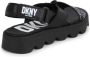 Dkny Kids logo-strap leather sandals Black - Thumbnail 3