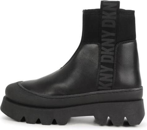 Dkny Kids logo-tape ankle boots Black