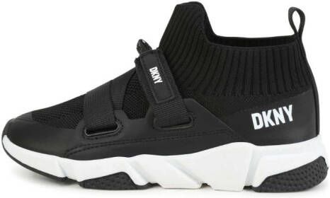Dkny Kids ribbed-ankles touch-strap sneakers Black