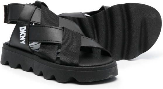 Dkny Kids strappy-design faux-leather sandals Black