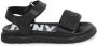 Dkny Kids studded-logo leather sandals Black - Thumbnail 2
