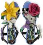 Dolce & Gabbana 60mm floral-appliqué leather sandals Black - Thumbnail 4