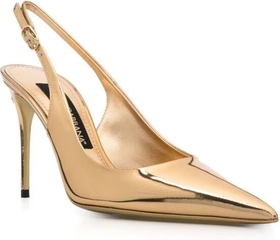 Dolce & Gabbana 100mm pointed-toe pumps Gold