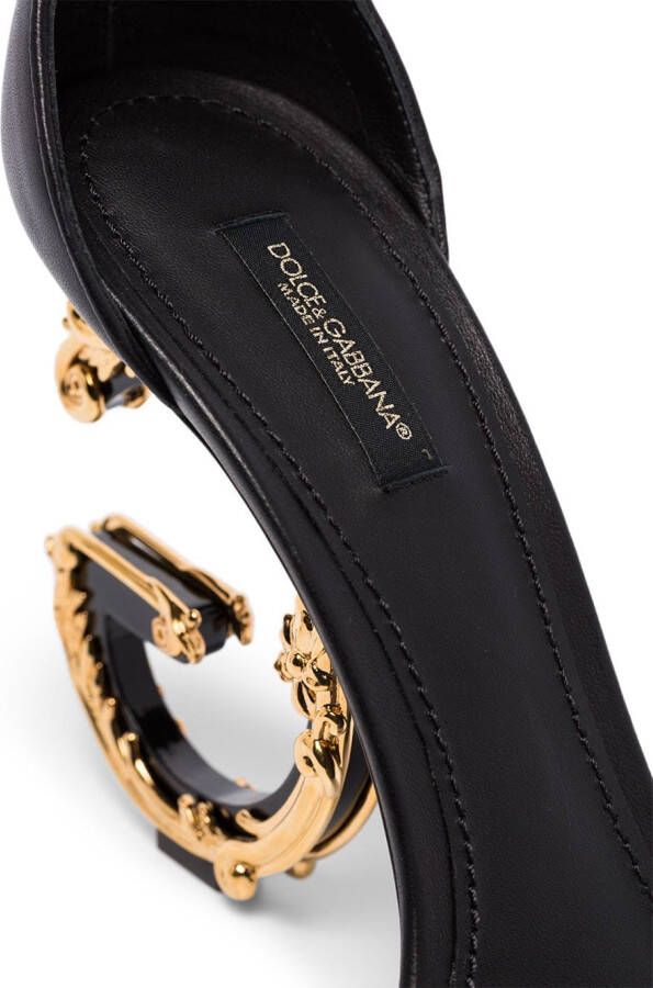 Dolce & Gabbana Baroque DG 105mm leather sandals Black