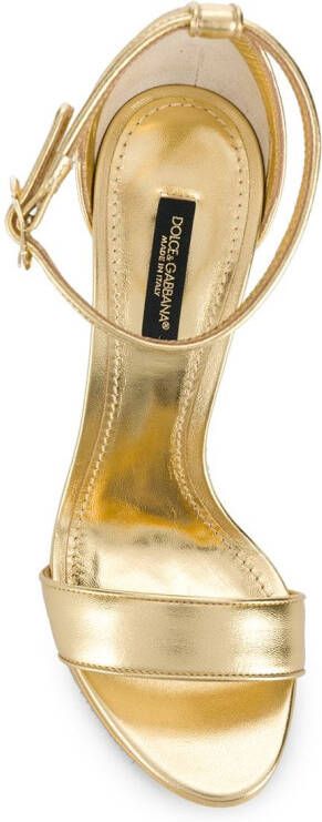 Dolce & Gabbana Baroque DG 105mm leather sandals Gold