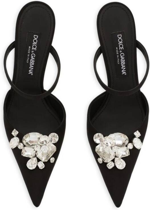 Dolce & Gabbana 105mm crystal-embellished mules Black