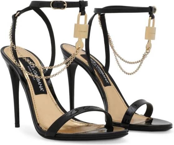 Dolce & Gabbana 105mm leather chain-link sandals Black