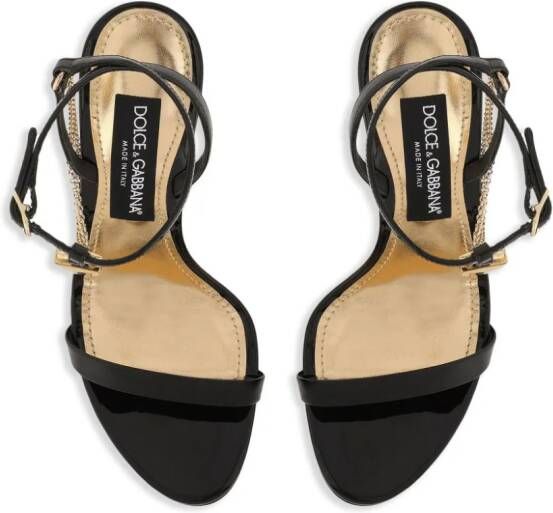 Dolce & Gabbana 105mm leather chain-link sandals Black