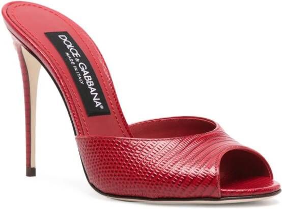 Dolce & Gabbana 105mm leather slip-on sandals Red