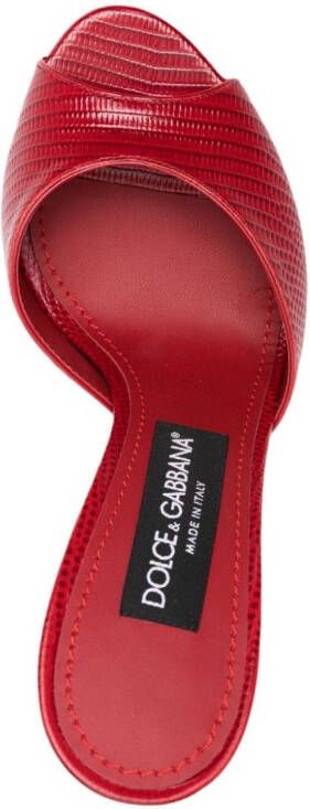 Dolce & Gabbana 105mm leather slip-on sandals Red