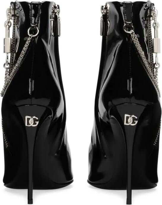 Dolce & Gabbana 105mm patent ankle-boots Black