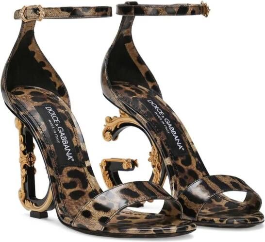 Dolce & Gabbana 105mm sculpted-heel sandals Brown