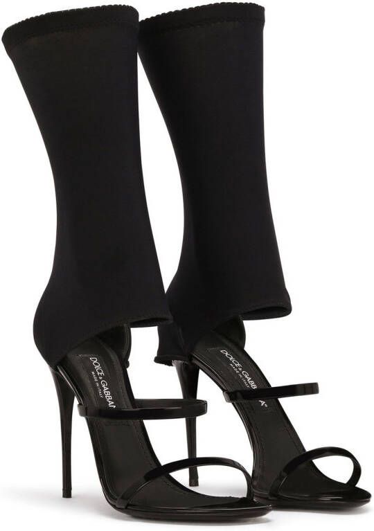 Dolce & Gabbana 105mm sock-style leather sandals Black