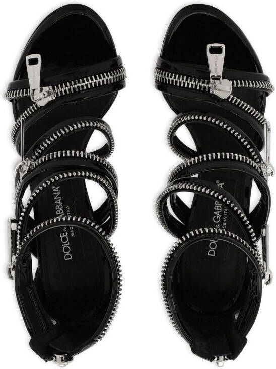 Dolce & Gabbana 105mm zip-detail sandals Black