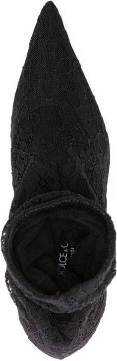 Dolce & Gabbana 110mm corded-lace boots Black