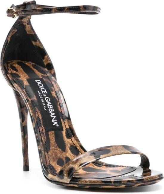 Dolce & Gabbana 110mm leopard-print sandals Black