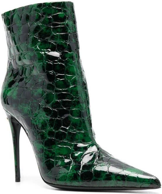 Dolce & Gabbana 120mm crocodile-effect boots Green