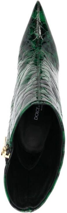 Dolce & Gabbana 120mm crocodile-effect boots Green