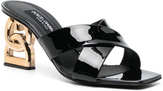 Dolce & Gabbana 3.5 85mm leather mules Black