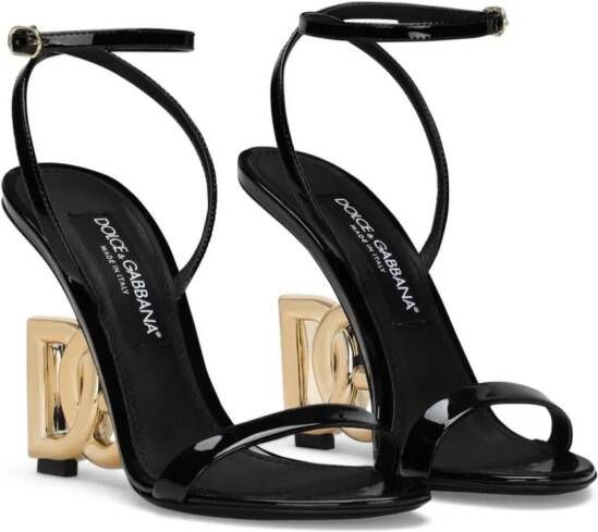 Dolce & Gabbana 3.5 patent-leather sandals Black