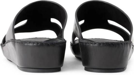 Dolce & Gabbana 45mm logo-plaque leather sandals Black