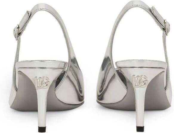 Dolce & Gabbana 60mm calfskin slingback pumps Silver