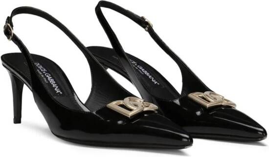Dolce & Gabbana 60mm logo-plaque slingback pumps Black