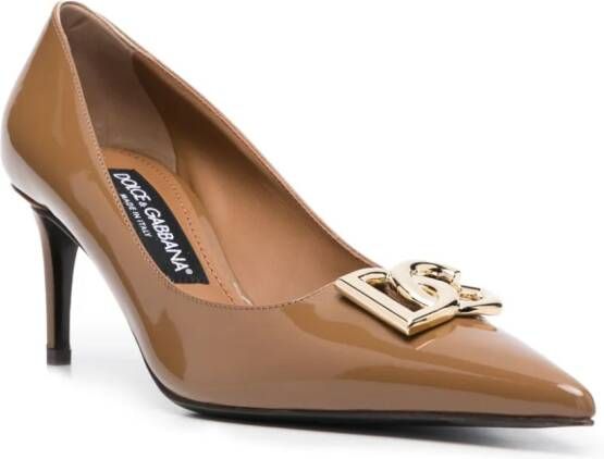Dolce & Gabbana 65mm patent leather pumps Brown