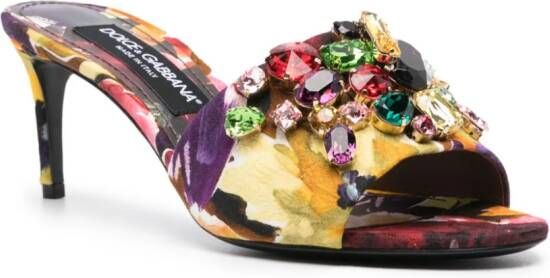 Dolce & Gabbana 70mm jewel-embellished mules Black
