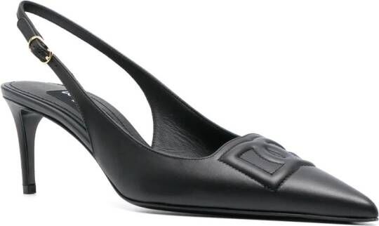 Dolce & Gabbana 70mm logo-embossed slingback pumps Black