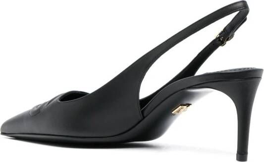 Dolce & Gabbana 70mm logo-embossed slingback pumps Black