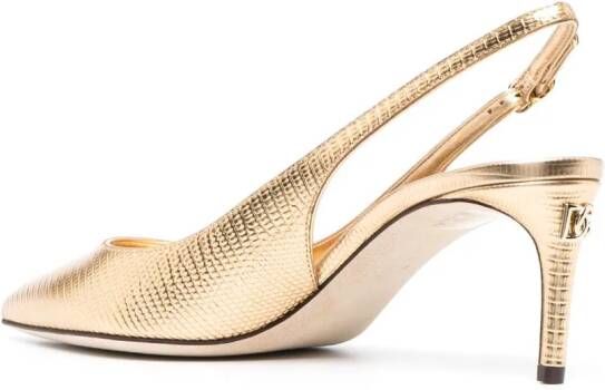 Dolce & Gabbana 70mm slingback leather pumps Gold