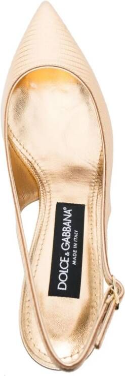 Dolce & Gabbana 70mm slingback leather pumps Gold