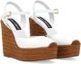 Dolce & Gabbana 90mm logo-embroidered wedge sandals White - Thumbnail 2