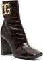 Dolce & Gabbana 90mm logo-plaque leather ankle boots Brown - Thumbnail 2