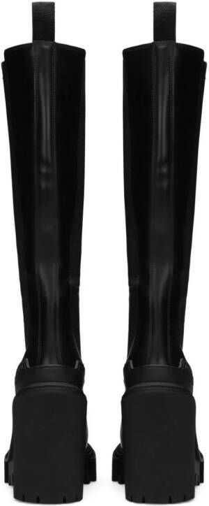 Dolce & Gabbana 90mm logo-plaque slip-on boots Black