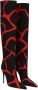 Dolce & Gabbana abstract-print knee-length boots Red - Thumbnail 2