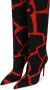 Dolce & Gabbana abstract-print knee-length boots Red - Thumbnail 4