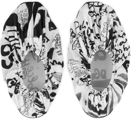Dolce & Gabbana abstract-print slip-on shoes White