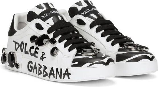 Dolce & Gabbana all-over logo-print low-top sneakers White