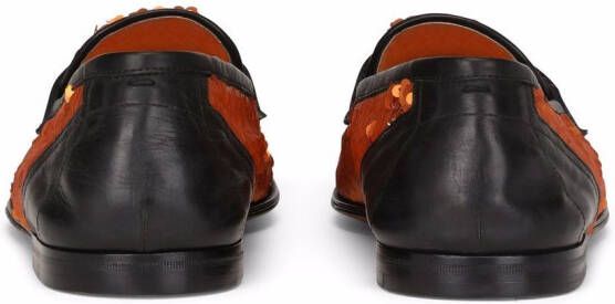Dolce & Gabbana Ariosto sequin-embellished slippers Orange