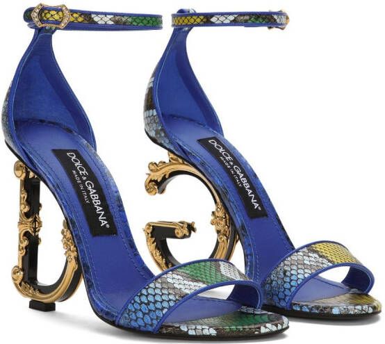 Dolce & Gabbana Baroque DG-heel 105mm sandals Blue