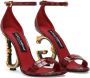 Dolce & Gabbana Baroque DG-heel leather sandals Red - Thumbnail 2