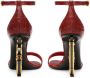 Dolce & Gabbana Baroque DG-heel leather sandals Red - Thumbnail 3